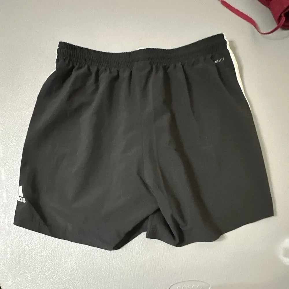 adidas Climalite Men's Black Athletic Shorts White 3-Stripes Size S